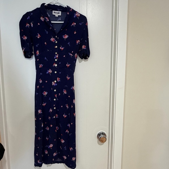 Rouje Clemie Navy Floral Midi Dress - Picture 5 of 8